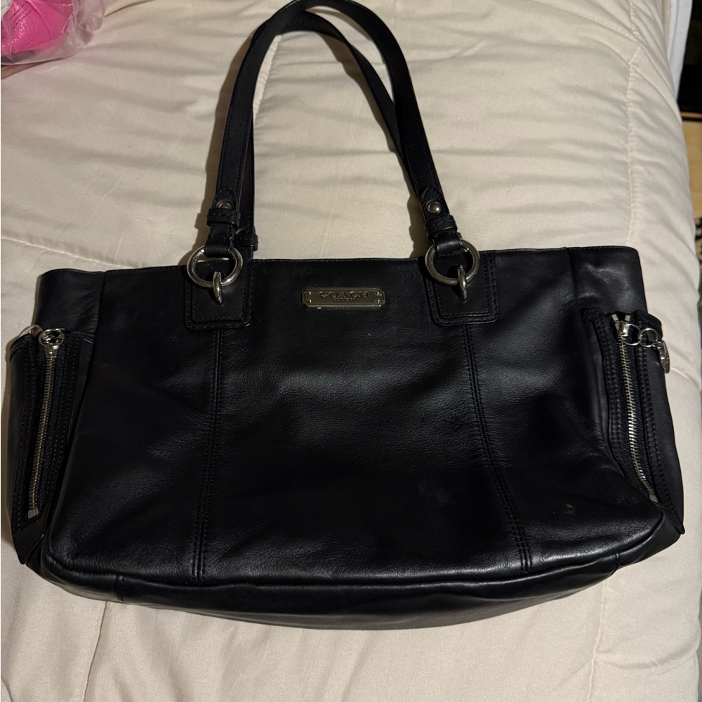 Coach Black Leather Shoulder Bag